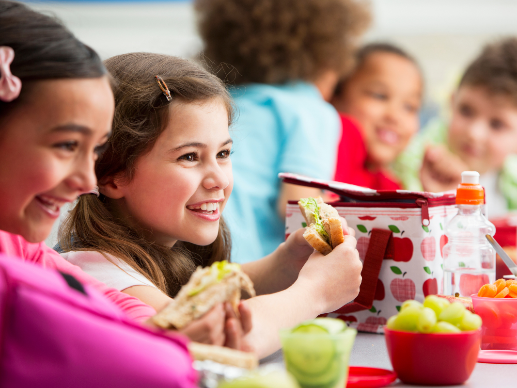 Children Eating Lunch at School